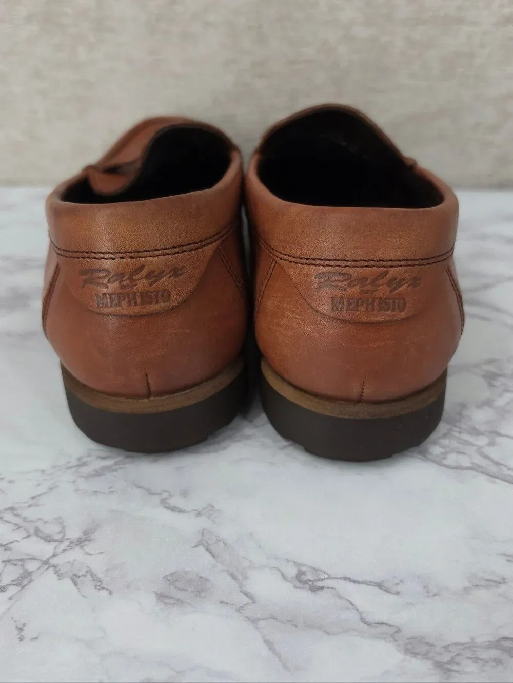 Mephisto Ralyx Air Relax Mens Brown Caoutchouc Leather Penny Loafers